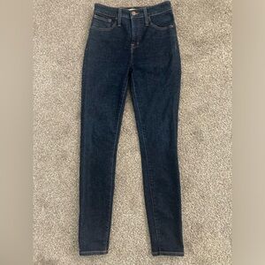 Preowned Madewell Curvy High-Rise Skinny Jeans - Dark Blue Wash - 26